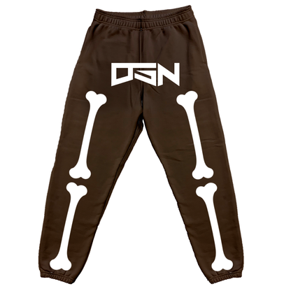 Brown Skeleton Premium Sweatpants | DREAM STATION NATION