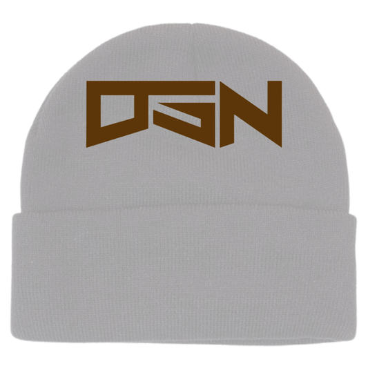 White Beanie (Brown Color Scheme)