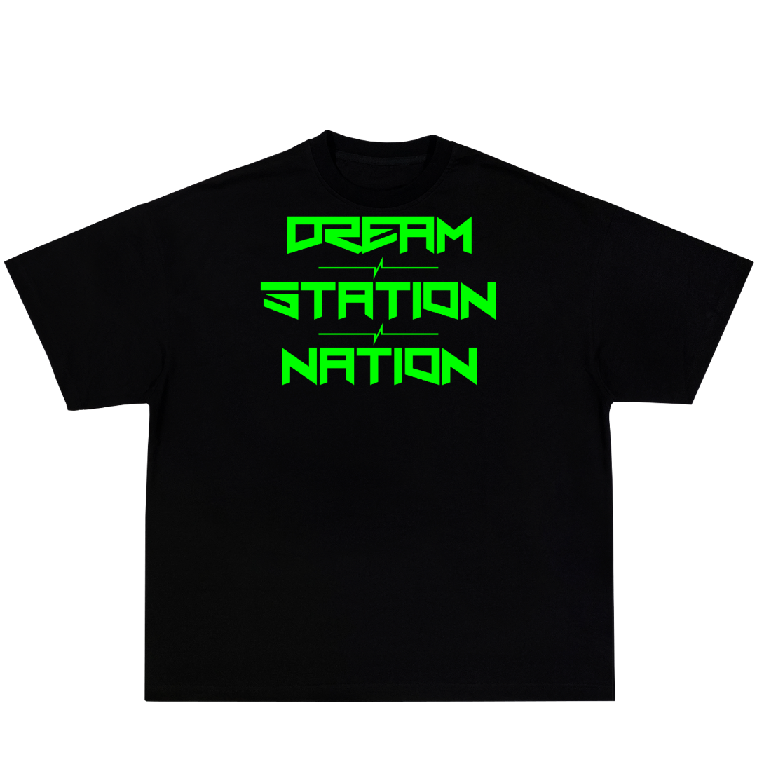 Black and Neon Green Tee