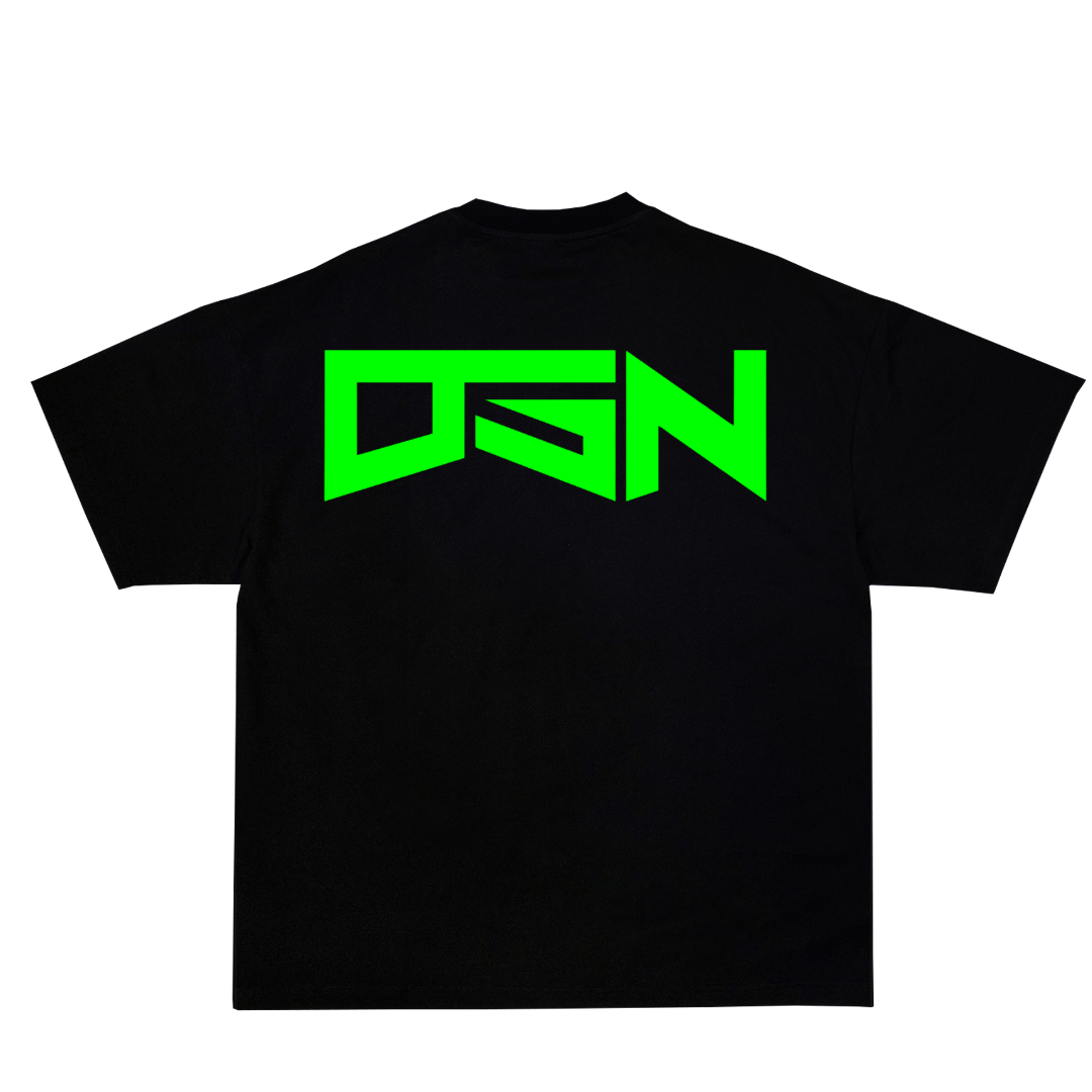 Black and Neon Green Tee