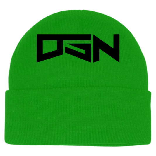 Neon Green Beanie (Black Color Scheme)