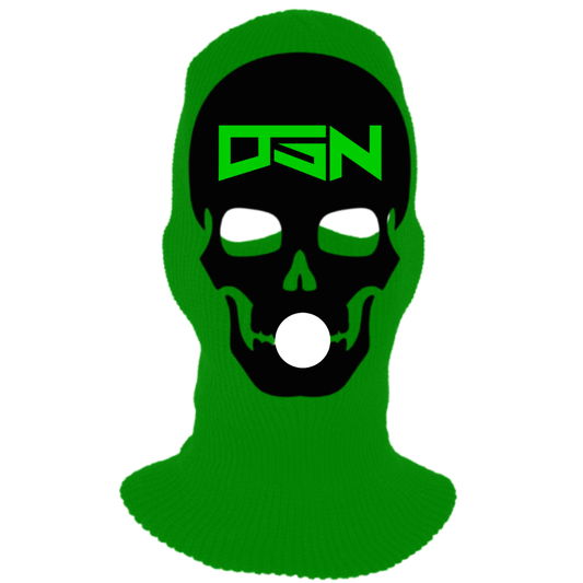 Neon Green Skeleton Ski Mask (Black Color Scheme)