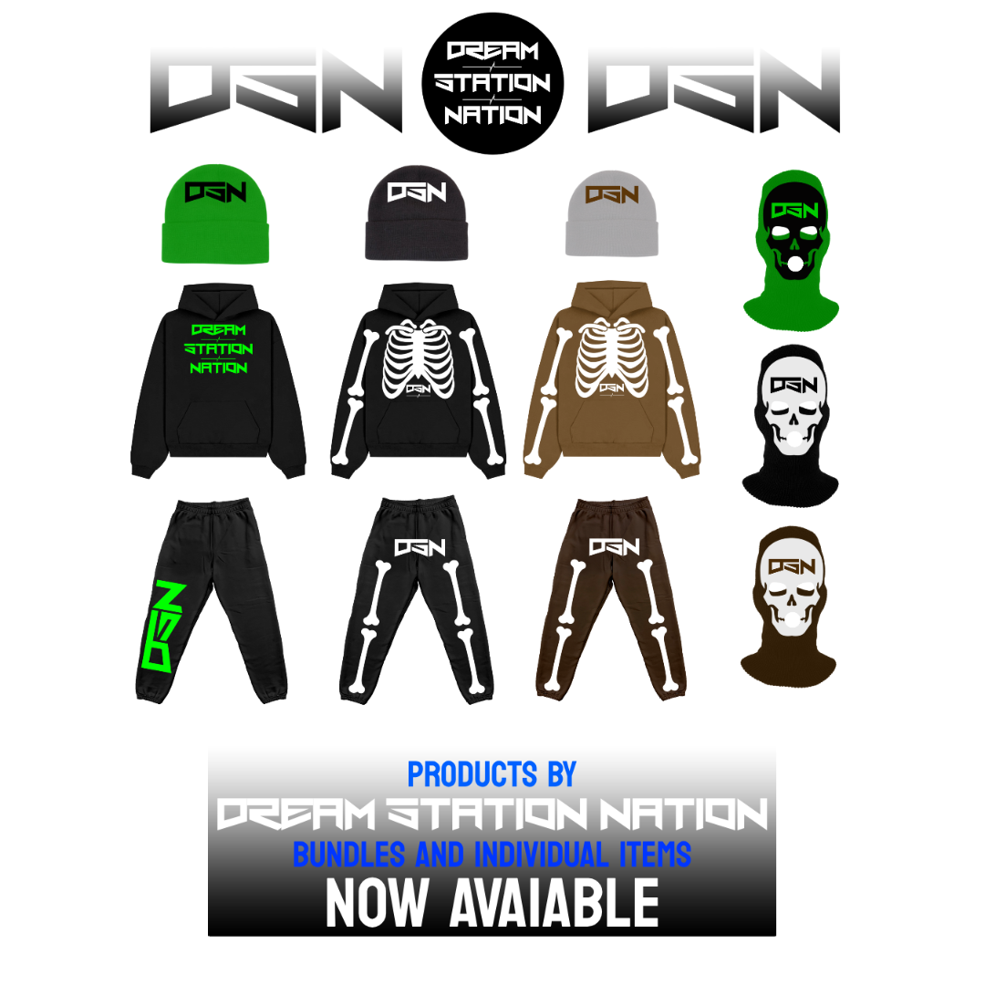 Black Skeleton Premium Heavyweight Hoodie | DREAM STATION NATION